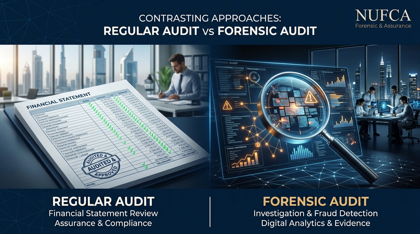 Forensic Audit vs Regular Audit Key Differences NUFCA UAE